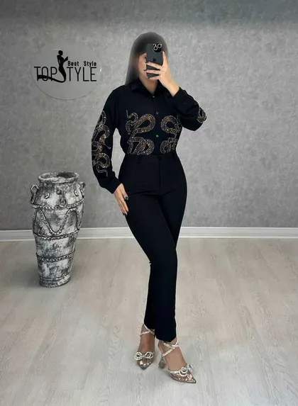 شومیز نگین طرح دار : 8621