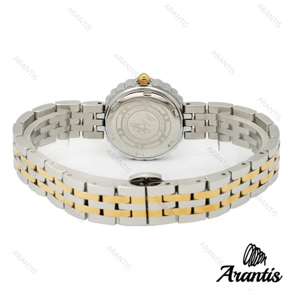 ساعت الکسا 2002z زنانه سیلور طلایی دور نگین w-10133