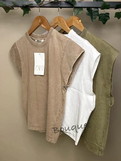 تیشرت زارا خاکی تیره