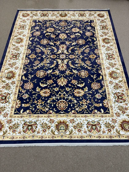 فرش ترک 12 متری کرم سورمه‌ای