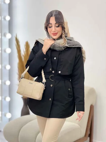 بارانی ژیله دکمه دار روژین
