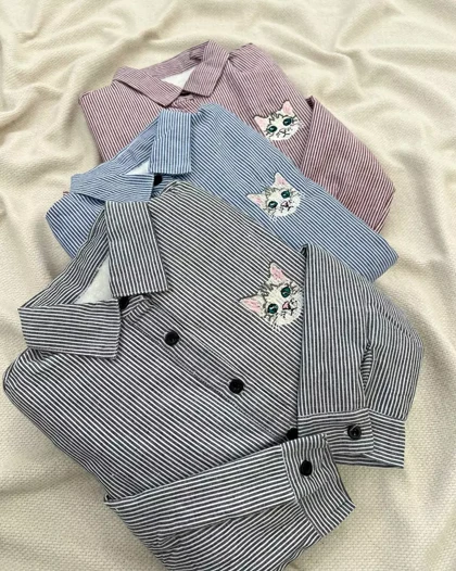 شومیز داخل تمام خز راه راه کد5398