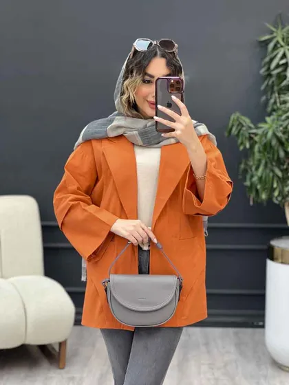 مانتو برش هلالی دو جیب نما