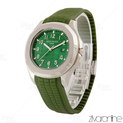 ساعت پتک فیلیپ آکوانا مردانه قاب سیلور صفحه سبز 105326