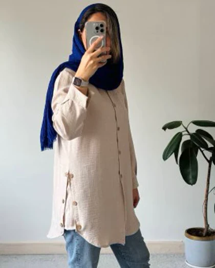 مانتو بغل دگمه دنیز