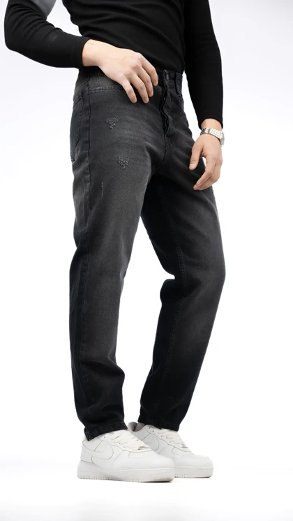 شلوار مام فیت زغالی سیر با کیفیت عالی فوق‌العاده شیک و خفن کد 952