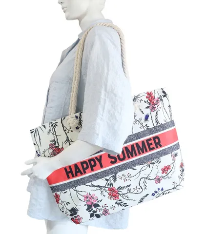 کیف ساحلی پارچه‌ای طرح Happy Summer کد 15987