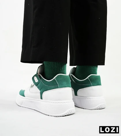 کفش کتانی مردانه سفید سبز PULL & BEAR