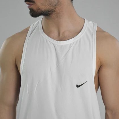 رکابی ورزشی پشت کش دار مردانه نایک مدل VHD-Dri Fit-4K0998 سفید