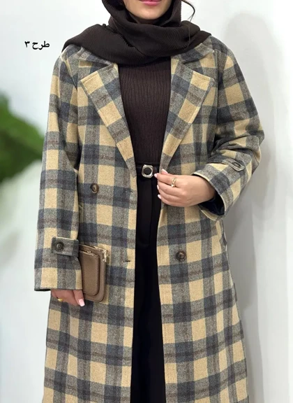 پالتو پشمی بلند آستردار شبنم