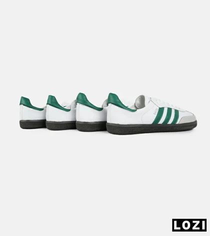 کفش کتانی مردانه و زنانه سفید سبز ADIDAS Samba