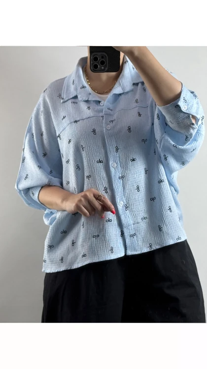 شومیز نگینی الو زنانه 60055