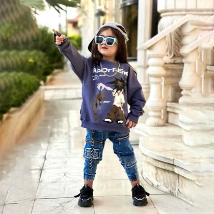 بلوز بچه گانه اسپرت تک فینگردار لش
