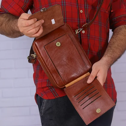 کیف رودوشی چرمسال مدل LBR042-M سایز متوسط