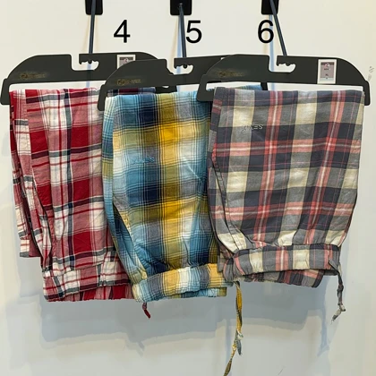 شلوارک چهار خانه نخی مردانه / سایز XL