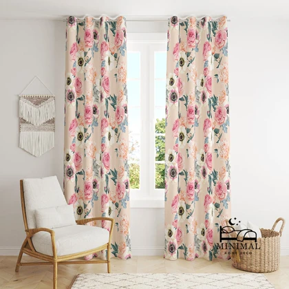 پرده اسپرت طرح گل‌دار مدل W5035