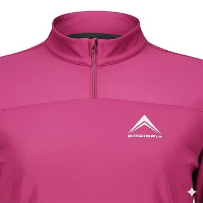 تیشرت ورزشی آستین بلند زنانه رادیس فیت مدل نیم زیپ TS002