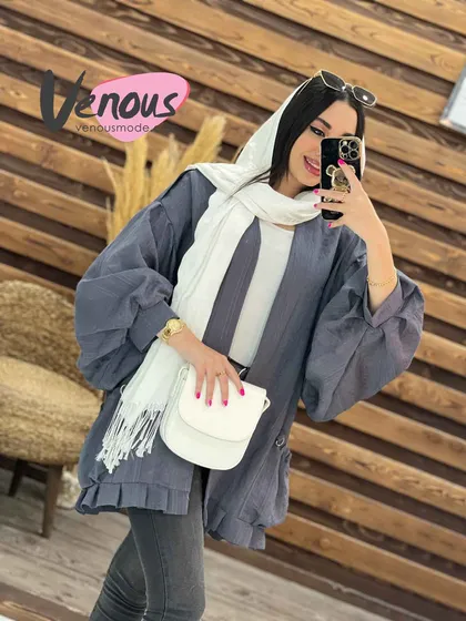 مانتو کتیبه آستین پفی