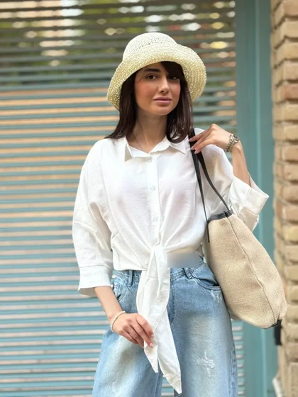 شومیز گره‌ای سفید