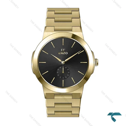 ساعت طلایی انزو مردانه EC-600GBG استیل صفحه مشکی Enzo-8053-G