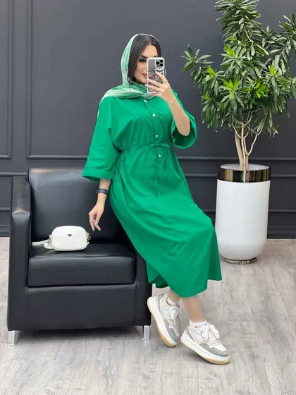 مانتو پیراهنی بلند جلو دکمه