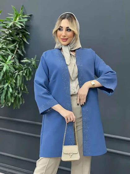 مانتو جلو باز نگین‌دار