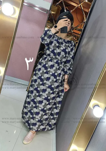 پیراهن نخی 3 ربع