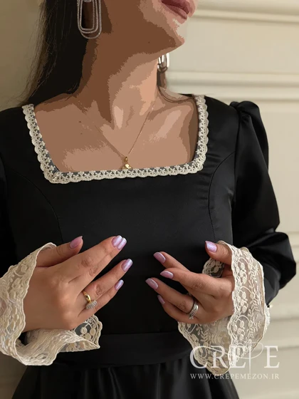 پیراهن ساتن مرلین سرآستین تور