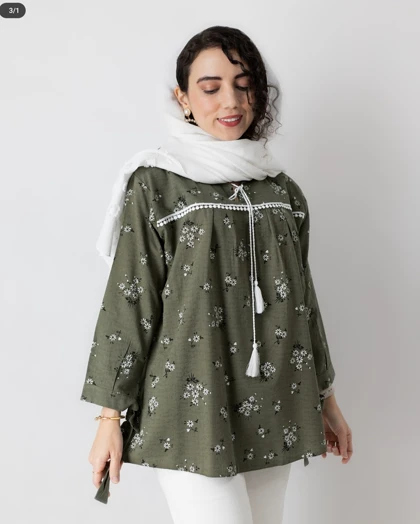 تونیک زنانه گل‌دار منگوله‌دار