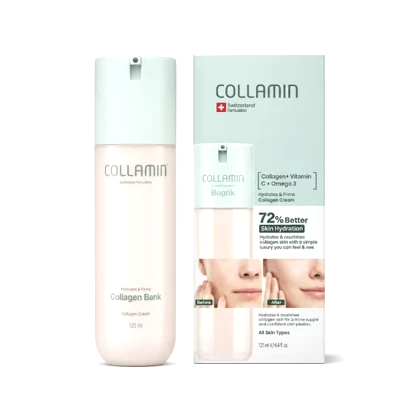 کرم مرطوب‌کننده و جوانساز کلاژن بانک کلامین 125ml