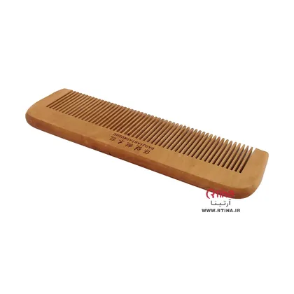 شانه چوبی مو دندانه ریز طرح مستطیلی 17cm