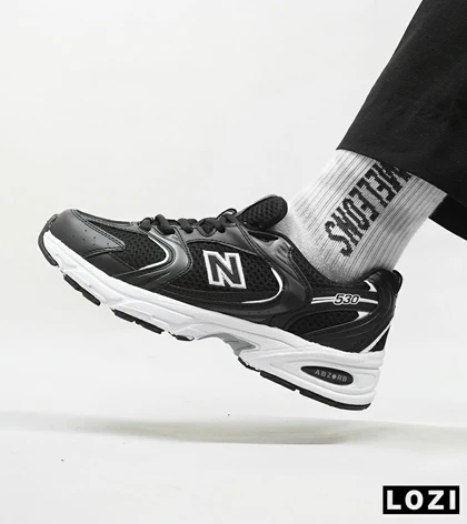 کفش کتانی بزرگ پا مشکی سفید NEW BALANCE 530