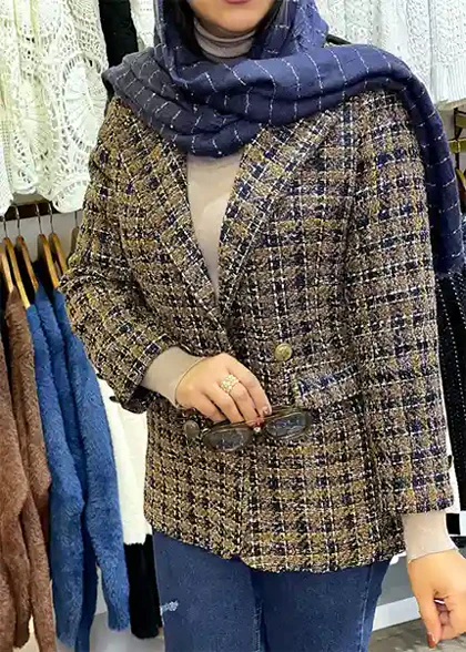 کت شنل سورمه ای قهوه ای