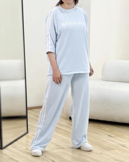 ست تیشرت و شلوار نواری