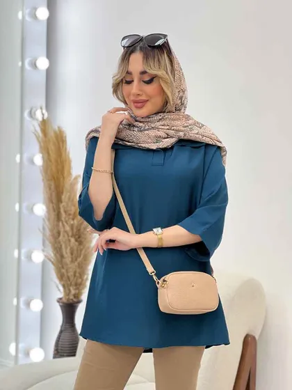 مانتو جلو بسته یقه دار
