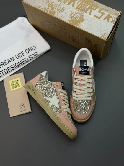 کتانی گلدن گوس بال استار صورتی براق Golden Goose Ball Star pink Glitter