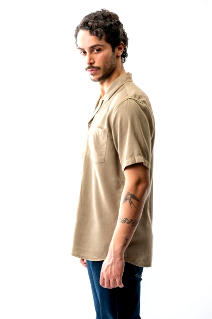 پیراهن آستین کوتاه دوجیب یقه انگلیسی مردانه