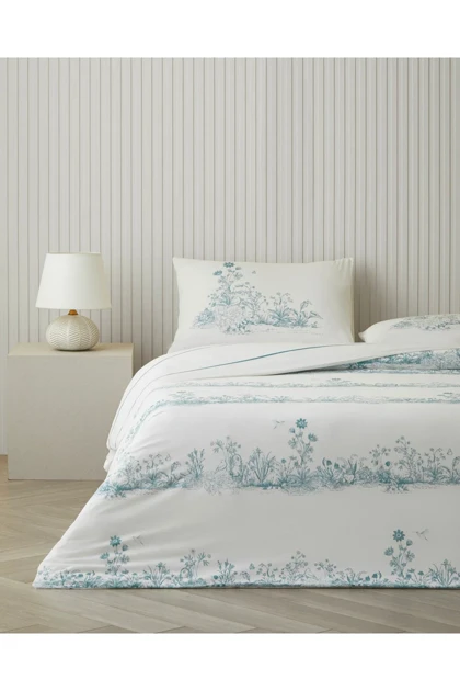سرویس روتختی یک نفره English Home مدل Jouyline پنبه - سبز