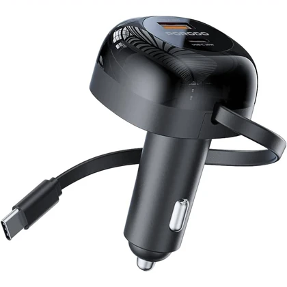 شارژر فندکی فست شارژ ماشین 47 وات Type-C و USB پورودو PD-FWCH030-BK