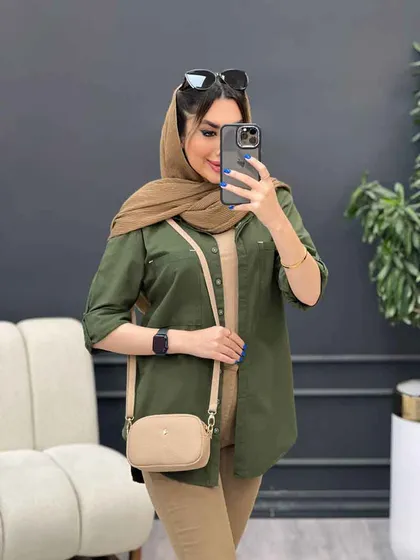 مانتو لینن رنگی بغل پنج دکمه