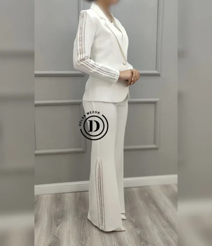 کت و شلوار آستین گیپور آریانا 568