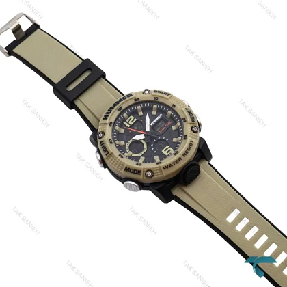 ساعت هامر مردانه دوزمانه خاکی Hummer-6515-G