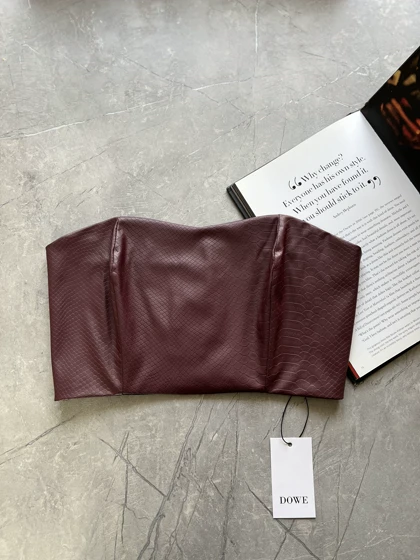 کراپ چرم زرشکی Burgundy