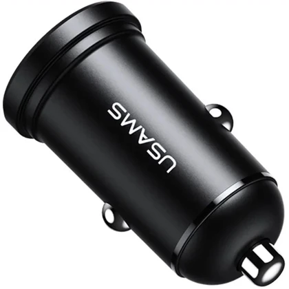 شارژر فندکی یوسامز USAMS مدل CC114 دو پورت USB با جریان 2.4 آمپر