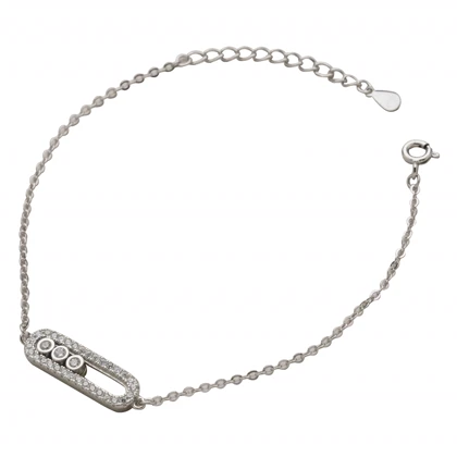 دستبند نقره مسیکا کد 35122