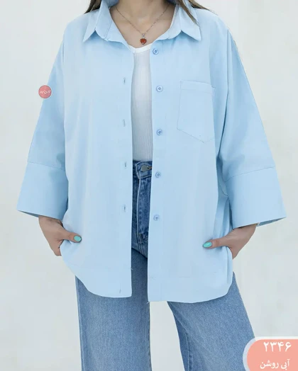 مانتو رنگی تک جیب 2346