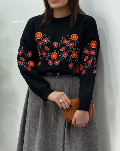 پلیور بافت ترک گلدوزی گلرخ