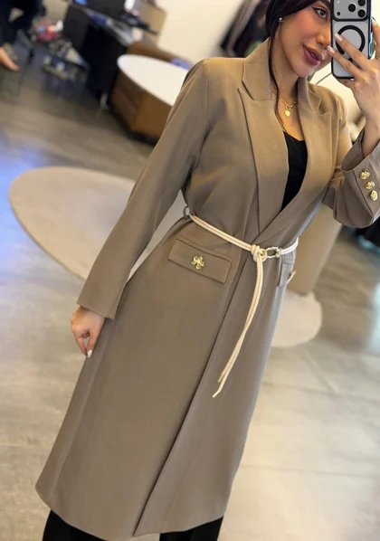 مانتو ماکسی یقه انگلیسی