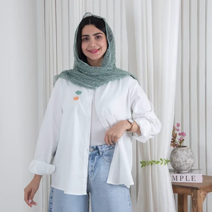 شومیز سفید گلدوزی