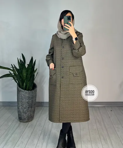 پالتو بلند دکمه دار گلرخ